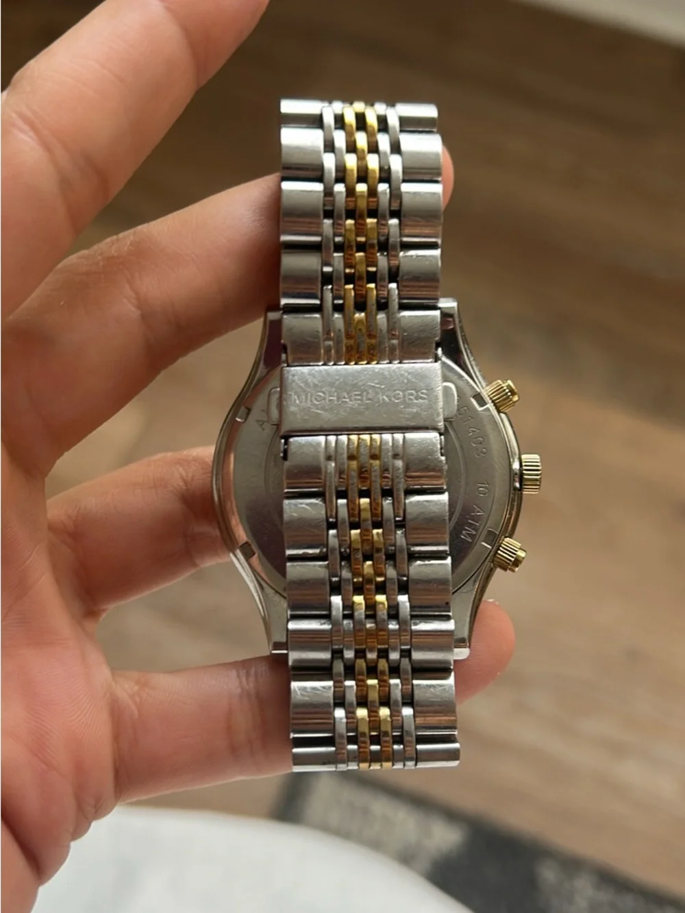 Michael Kors Men's Brookton Chronograph Two Tone Watch MK8306, Needs New Battery